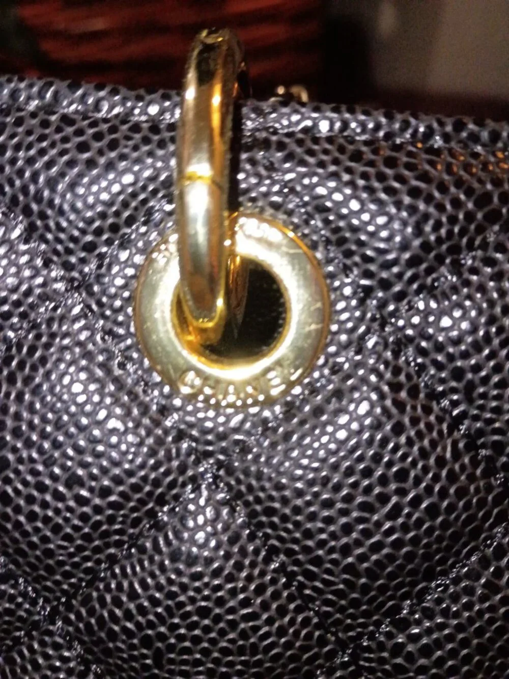Authentic CHANEL discontinued gst black caviar leather with gold hardware
